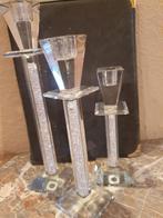 Set kandelaars glas  design, Antiek en Kunst, Glas, Ophalen