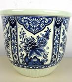 Aardewerk bloempot Delfts made by Boch Belgium H15 x ø 14cm, Enlèvement ou Envoi, Moins de 25 cm, Comme neuf, Intérieur