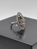 Wit gouden ring 18 karaat 750 gestempeld met diamanten, Handtassen en Accessoires, Ringen, Ophalen, Zo goed als nieuw