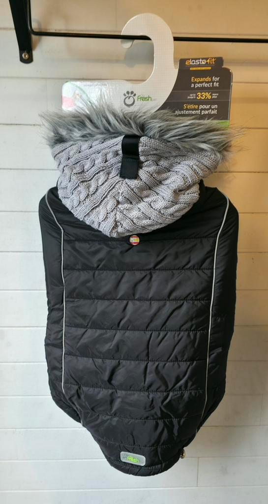 Manteau pour chien chaud noir taille xl, Animaux & Accessoires, Vêtements pour chiens, Comme neuf, Manteau pour chien, Enlèvement ou Envoi