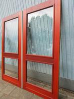 Hardhouten deuren met glas, ideaal serre/overkapping pr.p.st, Doe-het-zelf en Bouw, Ophalen of Verzenden, Gebruikt, Glas