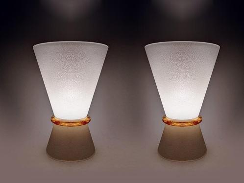 tafellamp set diabolo, Huis en Inrichting, Lampen | Tafellampen, Zo goed als nieuw, Glas, Ophalen of Verzenden