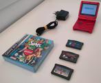 GBA SP "Red" & Gameboy Color "Clear Purple" met games, Game Boy Advance SP, Gebruikt, Ophalen of Verzenden, Met games