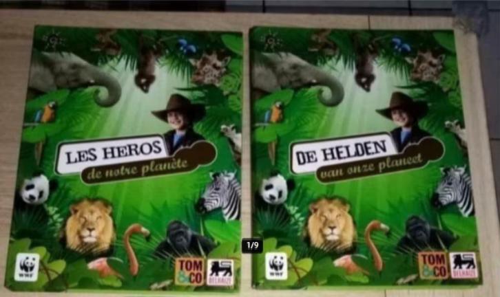 Delhaize: 4 versch.boeken met kaarten + nickelodeon knikkers, Verzamelen, Supermarktacties, Overige supermarkten, Ophalen of Verzenden