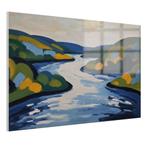 Rivier Henri Matisse stijl Glasschilderij 105x70cm + Ophangs, Nieuw, Print, 100 tot 125 cm, Oorspronkelijke maker