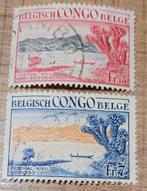 2 oude postzegels: Belgisch-Congo - Festival Kivu 1953, Postzegels en Munten, Postzegels | Afrika, Ophalen of Verzenden, Overige landen