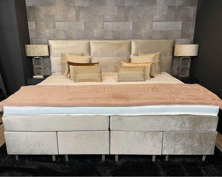 Familie-/ Hotel-/ XXL Kingsize Boxspring, Huis en Inrichting, Slaapkamer | Boxsprings, Zo goed als nieuw, Beige, Ophalen