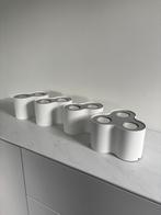 Moderne opbouw plafondlampen - strak design in wit/aluminium, Ophalen, Zo goed als nieuw