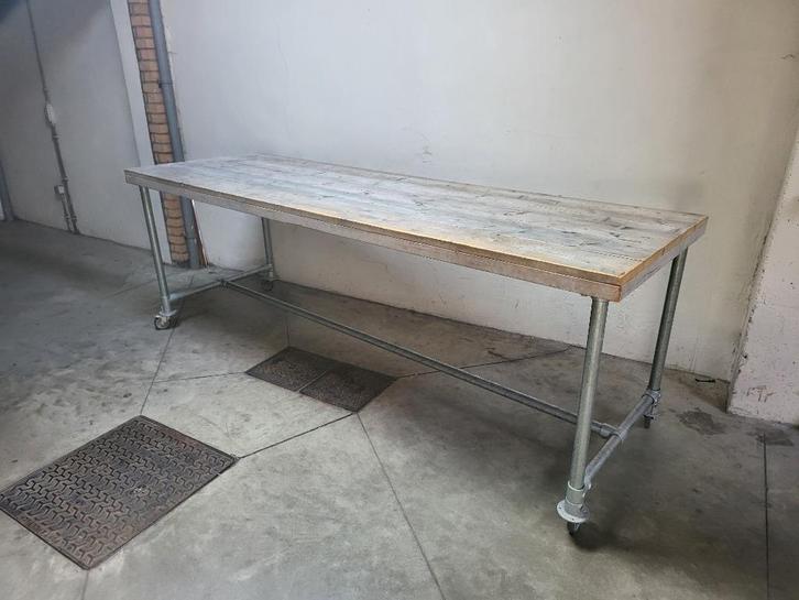 Industriele look Bar-Eettafel,Tuin-Ateliertafel 300x97 H105, Huis en Inrichting, Tafels | Eettafels, Nieuw, 50 tot 100 cm, 200 cm of meer