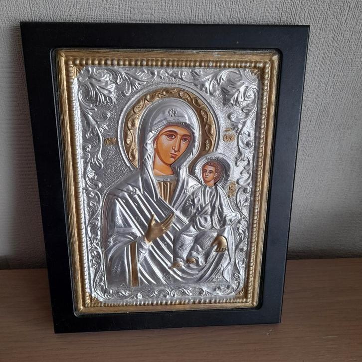 Icoon - kopie van oud Byzantijns icoon., Antiek en Kunst, Antiek | Religieuze voorwerpen, Ophalen of Verzenden