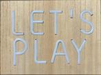 Leuk houten ledsign bord “let’s play”, Huis en Inrichting, Ophalen of Verzenden, Gebruikt