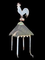 1950s Matalen Haan op Dakje, Tuin en Terras, Ophalen, Gebruikt, Metaal, Dierenbeeld