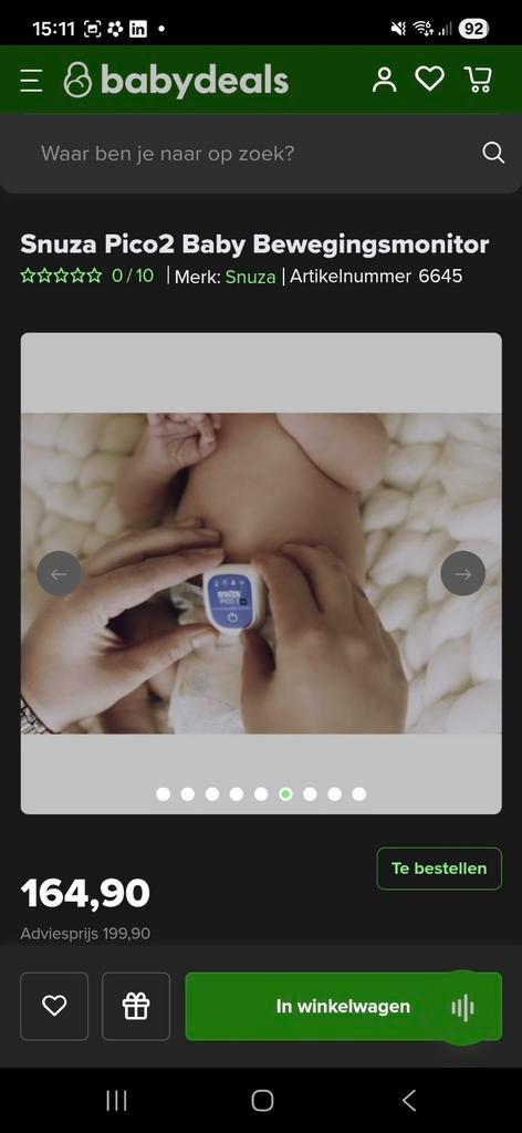 Baby monitor Snuza Pico2 te koop., Enfants & Bébés, Babyphones, Enlèvement