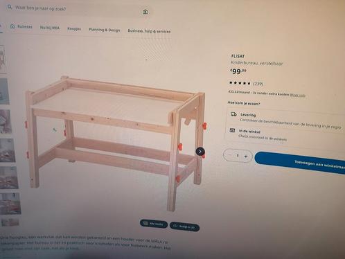 IKEA Flisat kinder bureau en bankje in hoogte verstelbaar, Kinderen en Baby's, Kinderkamer | Tafels en Stoelen, Tafel(s) en Stoel(en)