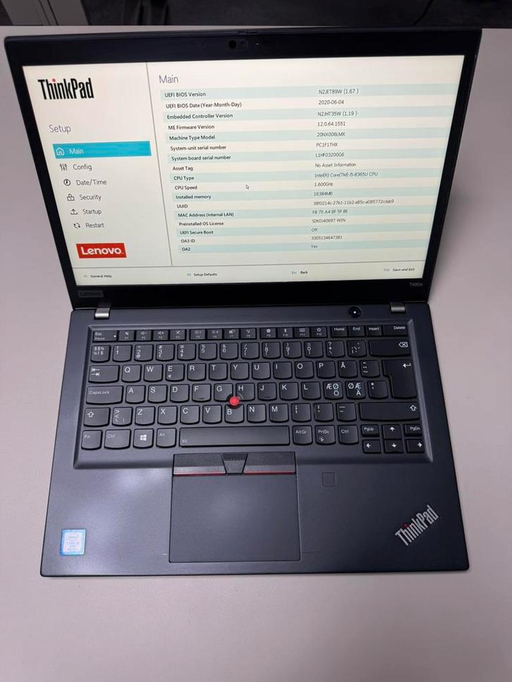 Lenovo Thinkpad T490s Touch core i5-8365U / 16GB / 512GB ssd, Informatique & Logiciels, Ordinateurs portables Windows, Comme neuf
