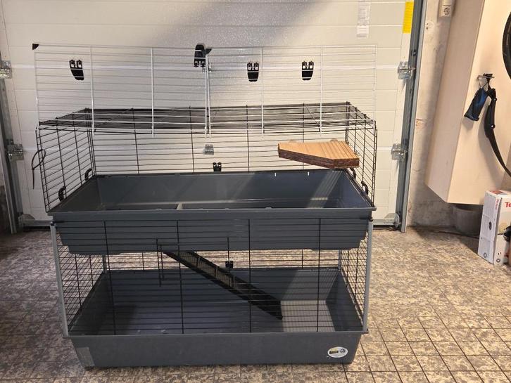 Konijnenhok groot, Dieren en Toebehoren, Knaagdieren en Konijnen | Hokken en Kooien, Zo goed als nieuw, Kooi, 90 cm of meer, 75 tot 110 cm