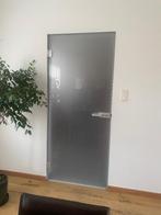 Glazen binnendeur – verzuurd glas – 89 x 204 cm, Doe-het-zelf en Bouw, Deuren en Vliegenramen, Ophalen, Glas, Binnendeur
