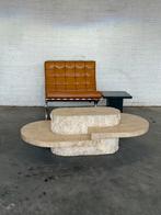 Table basse sculpturale effet travertin – Design vintage, Maison & Meubles, Enlèvement, Comme neuf