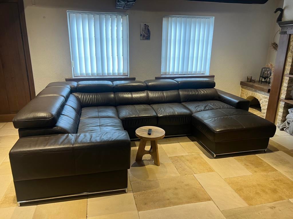 lederen zetel, Huis en Inrichting, Ophalen, Zo goed als nieuw