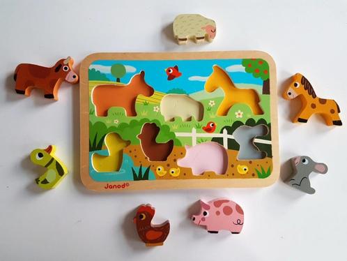 JANOD - Puzzle à encastrements en bois Chunky de la Ferme, Enfants & Bébés, Jouets | Puzzles pour enfants, Utilisé, Moins de 10 pièces
