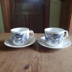Zeldzame vintage Boch delta Fiesta tasjes in blauw deco, Ophalen of Verzenden
