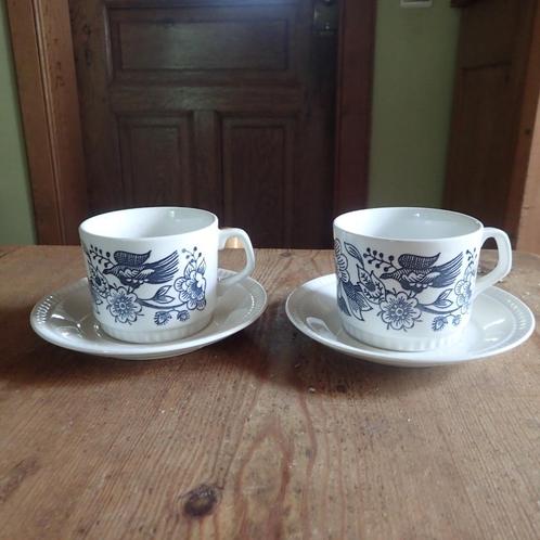Zeldzame vintage Boch delta Fiesta tasjes in blauw deco, Antiek en Kunst, Antiek | Servies los, Ophalen of Verzenden