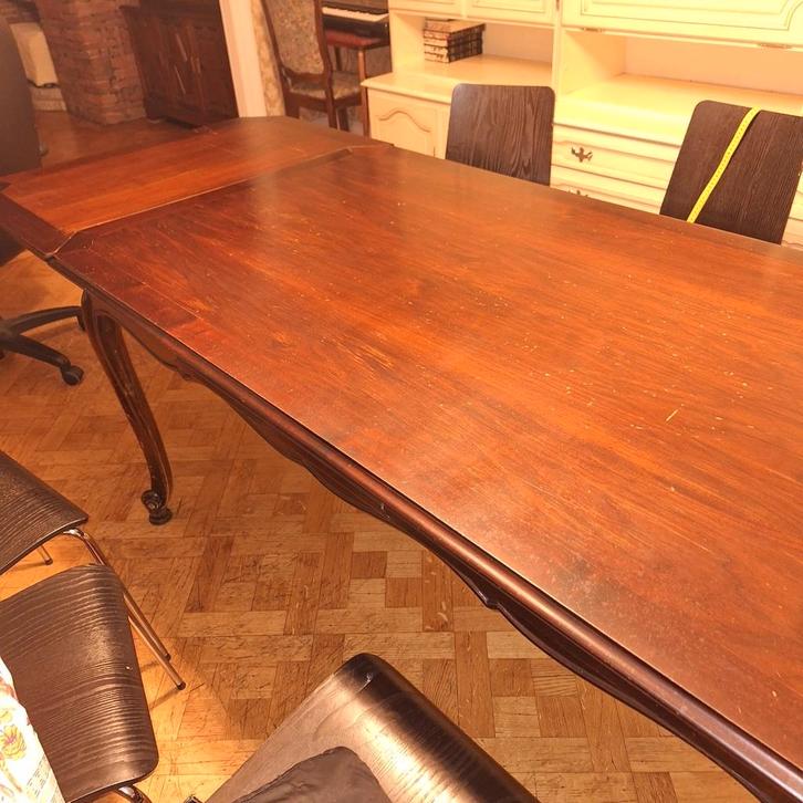 Elegante eettafel massief hout - verlengbaar, Huis en Inrichting, Tafels | Eettafels, 100 tot 150 cm, 200 cm of meer, Rechthoekig