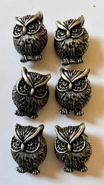 Lot de 8 hiboux en résine argentée, Enlèvement ou Envoi, Neuf, Perle