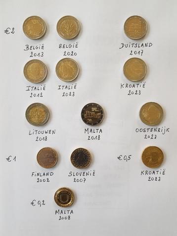 diverse herdenkingsmunten 2 Euro, 1 Euro, 50 cent, 20 cent