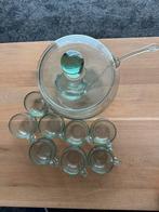 Punch bowl, met 8 glaasjes, Huis en Inrichting, Glas, Zo goed als nieuw, Ophalen