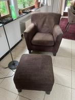 2 comfortabele bruine fauteuils met voetsteun, Huis en Inrichting, Ophalen, Gebruikt, 75 tot 100 cm, 75 tot 100 cm
