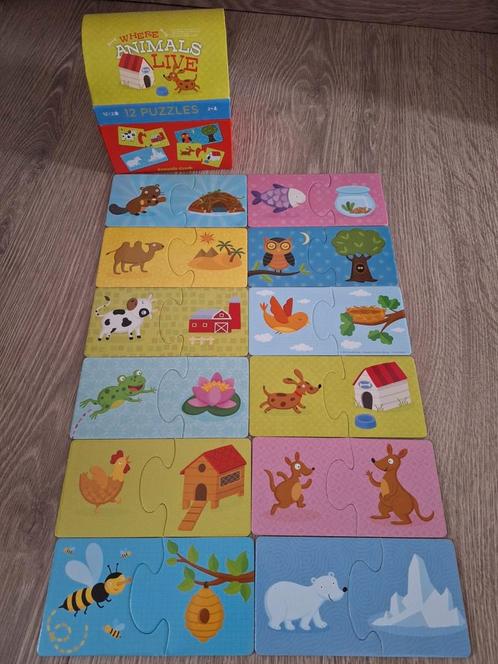 Puzzel Crocodile Creek - Where animals live - vanaf 1,5 jaar, Enfants & Bébés, Jouets | Éducatifs & Créatifs, Comme neuf, Enlèvement ou Envoi