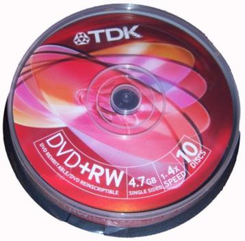 10 PACK TDK DVD+RW /4.7GB / 1-4 X /IN GESLOTEN VERPAKKING disponible aux enchères