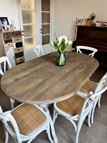 Landelijke tafel, Huis en Inrichting, Ophalen, Gebruikt, Landelijk, 4 tot 6 stoelen