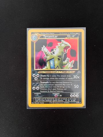 Tyranitar #12 1st Edition, Enlèvement ou Envoi, Comme neuf, Cartes en vrac, Foil