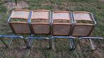 4 vintage stoelen in beuken en riet, Italië., Huis en Inrichting, Stoelen, Ophalen, B32 Marcel Breuer), Gebruikt, Overige kleuren