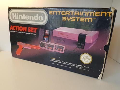 Nintendo aktion set ( nes ), Games en Spelcomputers, Spelcomputers | Nintendo NES, Zo goed als nieuw, Ophalen of Verzenden