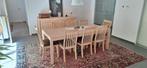 Complete eetkamer in lichte eikkleur te koop wegens verhuis, Ophalen, Zo goed als nieuw, Modern, 8 stoelen of meer
