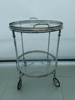 Vintage theetafel, antiek verzilverd trolley, dranken wagen, Ophalen, 50 tot 100 cm, Retro, vintage, design, antiek, Rond