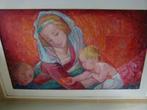 vintage schilderij moeder+kinderen 60er Nielsen F., Antiek en Kunst, Ophalen