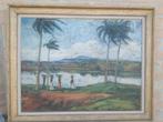 Afrikaanse scène schilderijlijst, Antiek en Kunst, Ophalen of Verzenden