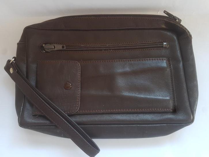 Leren tas 20 x 13 cm, Handtassen en Accessoires, Tassen | Schoudertassen, Gebruikt, Bruin, Leer, Ophalen of Verzenden