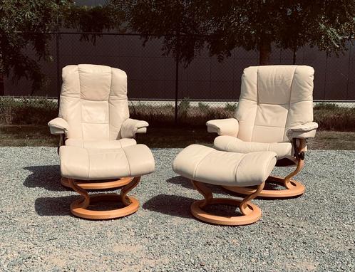 Set van 2 mooie Stressless relaxfauteuils, Huis en Inrichting, Fauteuils, Zo goed als nieuw, Leer, Ophalen of Verzenden