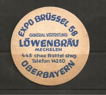 Bier-Kaart-Lowenbrau-Oberbayeren-Brasseries-Expo-58-Rare beschikbaar voor biedingen