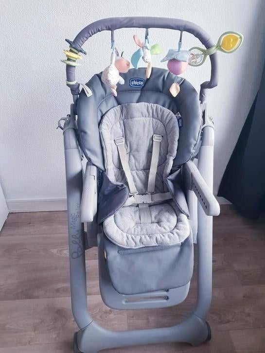Chicco - Polly Magic Relax Graphite - Chaise haute + relax, Kinderen en Baby's, Kinderkamer | Tafels en Stoelen, Zo goed als nieuw