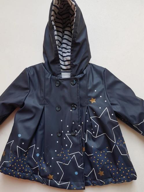 CATIMINI - Manteau en gomme bleu + étoiles - T.18 mois/80 cm, Kinderen en Baby's, Babykleding | Maat 80, Gebruikt, Meisje, Jasje