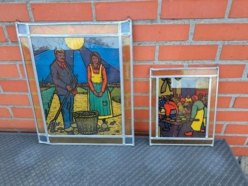 2 glasramen een grote en een kleine handwerk,UNIEK!, Antiek en Kunst, Antiek | Glaswerk en Kristal, Ophalen