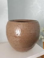 vintage terracotta bloempot groenbruin rustiek  h:16  b: 18, Antiek en Kunst, Ophalen