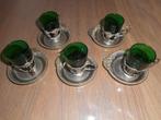 5 kleine oude glaasjes met onderzetters, Enlèvement ou Envoi