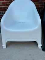 2 witte kuipstoelen, Tuin en Terras, Ophalen, Gebruikt